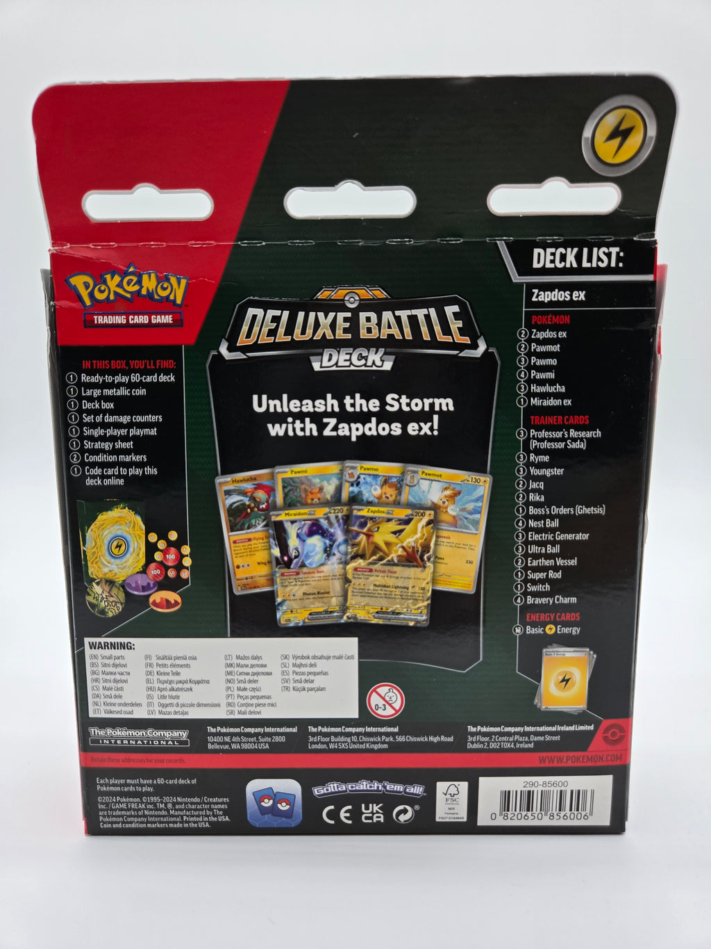 Pokemon Trading Card Game - Zapdos ex Deluxe Battle Deck